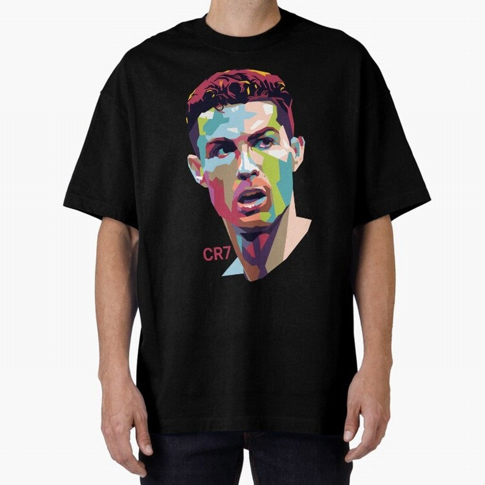 Cristiano Ronaldo Pop Art Portrait Oversized T-Shirt Enjoy FIFA World Cup 2026 Group Stage Spirit, Filled with Argentina and Brazil, Cristiano Ronaldo, Match Day Excitement, Supporter Culture, Golden Goals and Global Football Passion; Great for