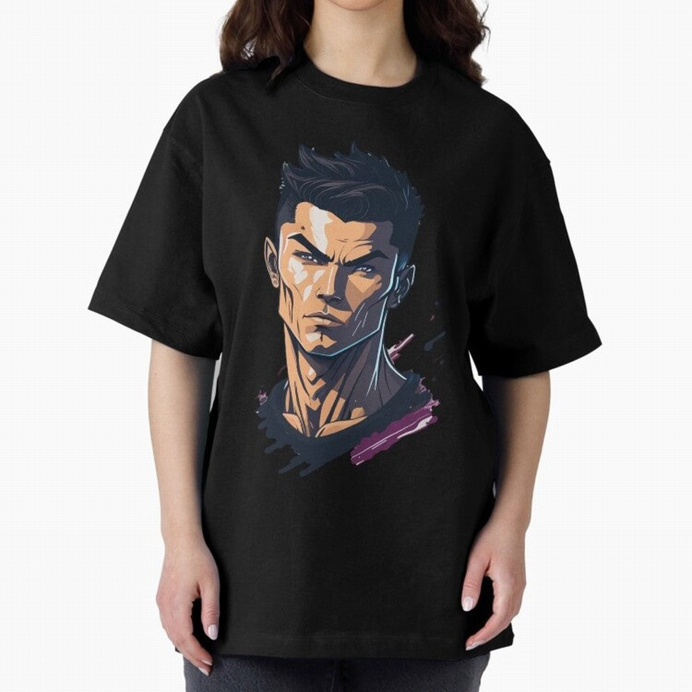 Cristiano Ronaldo Anime Style Oversized T-Shirt Bring Home Match Day Hype around FIFA World Cup 2026 USA Canada Mexico, Messi, Neymar and Mbappe, England, France and Netherlands, Sports Nostalgia, International Competition, Famous Players and