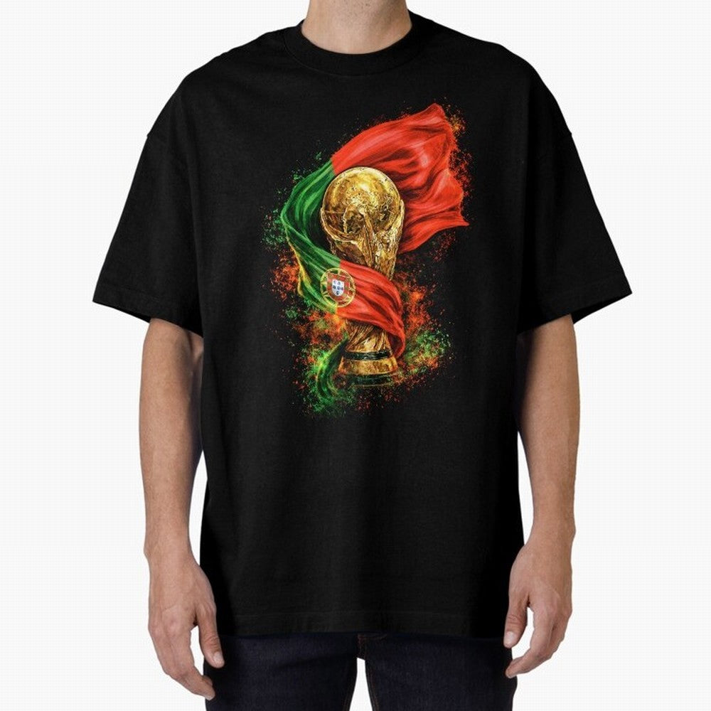 Portugal Football National Pride Oversized T-Shirt Celebrate the Magic of the FIFA World Cup 2026 Journey through Messi and Cristiano Ronaldo Highlights, Brazil Pride, Goal Celebration Energy, Supporter Heritage, Football Icons and Worldwide