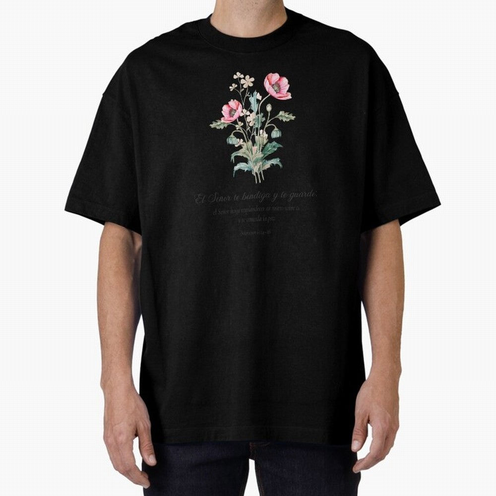 N¨²meros 6:24¨C26 ¨C El Se?or te bendiga y te guarde | Bendici¨®n B¨ªblica Floral | Regalo Cristiano Oversized T-Shirt Celebrate the Stars of FIFA World Cup 2026 USA Canada Mexico for Fans of Messi and Germany, Bringing Football Festival
