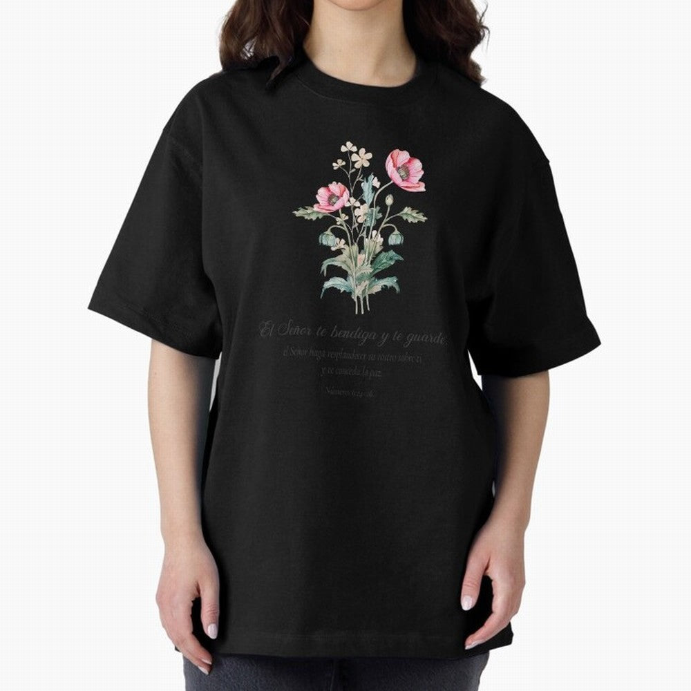 N¨²meros 6:24¨C26 ¨C El Se?or te bendiga y te guarde | Bendici¨®n B¨ªblica Floral | Regalo Cristiano Oversized T-Shirt Celebrate the Stars of FIFA World Cup 2026 USA Canada Mexico for Fans of Messi and Germany, Bringing Football Festival