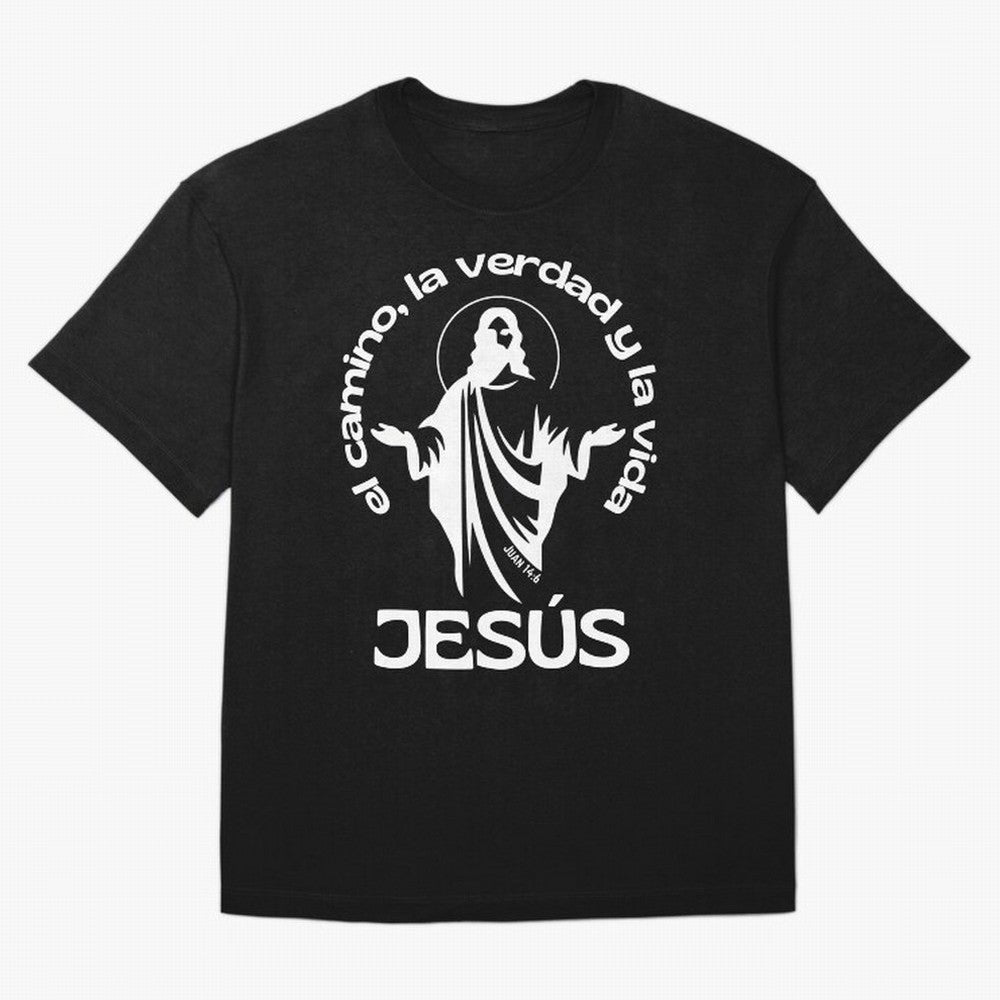 JES¨²S - el camino, la verdad y la vida Oversized T-Shirt Fuel Global Football Passion for FIFA World Cup 2026 USA Canada Mexico, Centered on Messi and Cristiano Ronaldo, Portugal, Championship Spirit, Famous Goals, Roaring Crowds and International