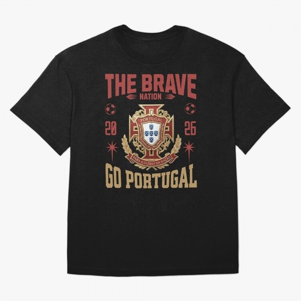 Portugal Soccer 2026 The Brave Nation Vintage Football Fan Design Oversized T-Shirt Live for the Drama of Match Day Hype around FIFA World Cup 2026, Haaland and Mbappe, Netherlands, Game Day Rituals, Football Legends, Country Pride and the Road to