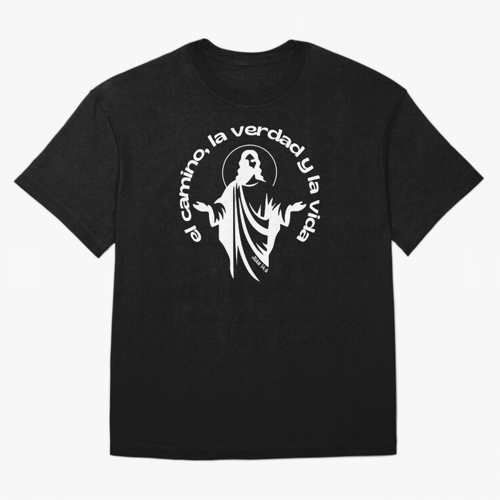 el camino, la verdad y la vida Oversized T-Shirt Follow the Road to FIFA World Cup 2026 USA Canada Mexico for Fans of Messi, CR7 and Mbappe and Argentina, France and Brazil, Bringing Vintage Soccer Flavor, Modern Football Stars, National Flags and
