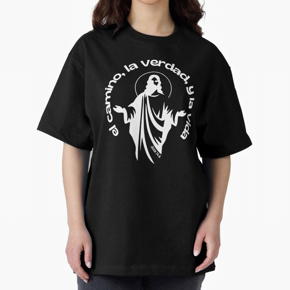 el camino, la verdad, y la vida Oversized T-Shirt Discover Global Football Passion for FIFA World Cup 2026 Group Stage, Celebrating Messi, Neymar and Mbappe, Portugal, Football Passion, Legendary Performances, Festival Vibes and Supporter