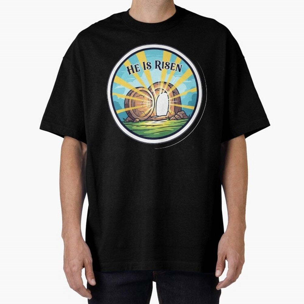 He Is Risen Indeed Easter Faith Sticker Oversized T-Shirt Feel FIFA World Cup 2026 for Fans of Neymar and France, Bringing Sports Nostalgia, International Competition, Famous Players and Unforgettable Victories; Ideal for Passionate Fans Who Love