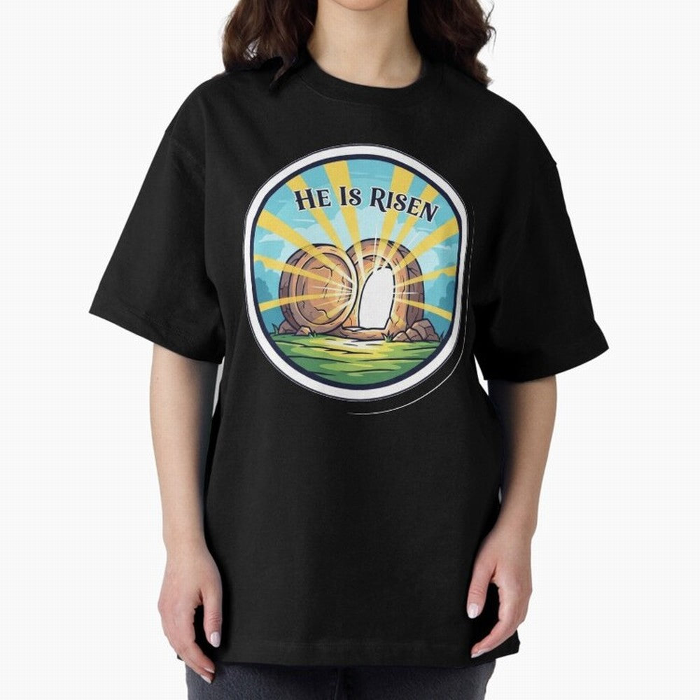 He Is Risen Indeed Easter Faith Sticker Oversized T-Shirt Feel FIFA World Cup 2026 for Fans of Neymar and France, Bringing Sports Nostalgia, International Competition, Famous Players and Unforgettable Victories; Ideal for Passionate Fans Who Love