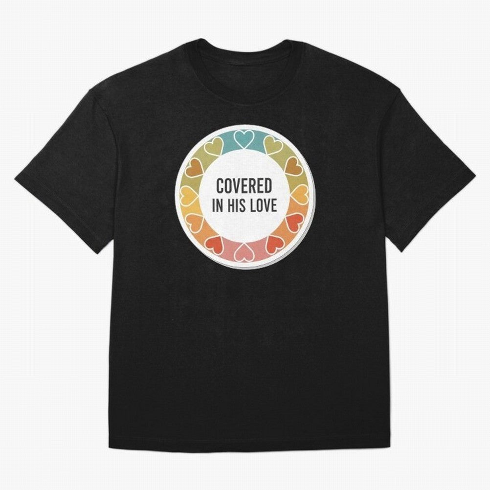 Covered in His Love Christian Encouragement Sticker Oversized T-Shirt Back Your Heroes with FIFA World Cup 2026 USA Canada Mexico for Fans of Neymar, Haaland and Cristiano Ronaldo and Portugal, Spain and Germany, Bringing Supporter Pride, Iconic