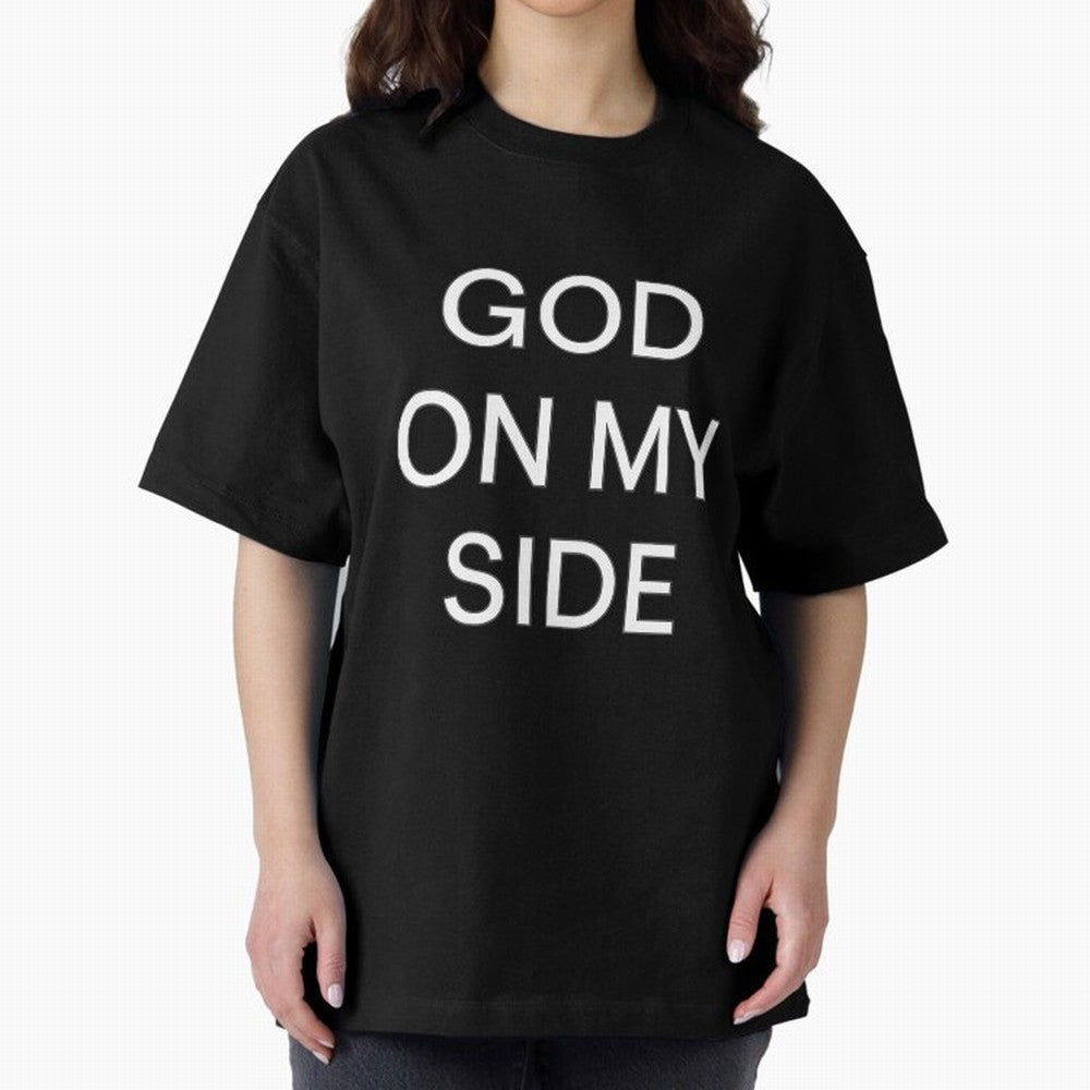 God On My Side - Minimalist Christian Outline Typography Oversized T-Shirt Bring World Football Passion into FIFA World Cup 2026 Group Stage Spirit, Built around Portugal, Spain and Germany, Haaland, Soccer Culture, Superstar Moments, National Team