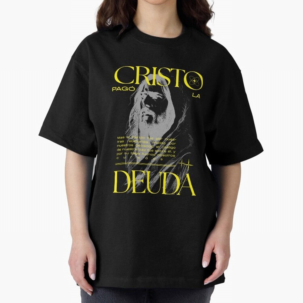 Cristo Pag¨® la Deuda - Isa¨ªas 53:5 Streetwear Style Oversized T-Shirt Bring Champion Energy into FIFA World Cup 2026 Group Stage Connected to Mbappe and Neymar, Portugal, Spain and Germany Energy, Supporter Pride, Iconic Celebrations, Legendary