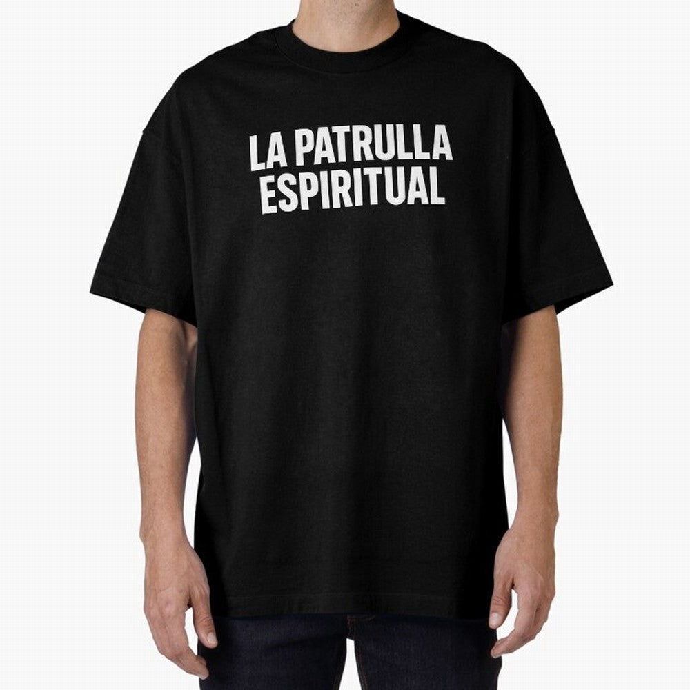 La Patrulla Espiritual, Spanish Faith Quote Gift, Christian Spiritual Humor Graphic Tee for Believers Latinos Oversized T-Shirt Celebrate Supporters United by FIFA World Cup 2026 Spirit, Featuring Spain and Netherlands, Neymar, Haaland and