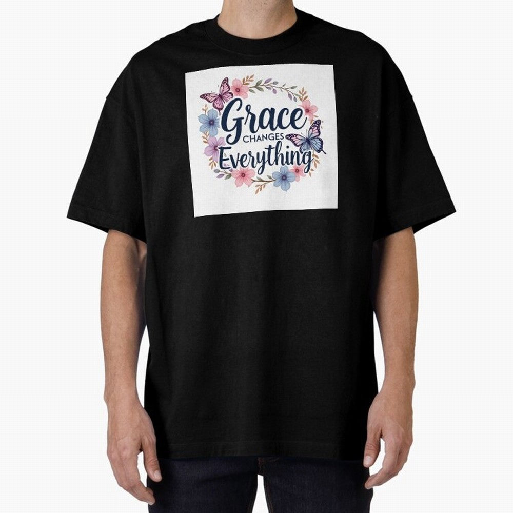 Grace Of God Changes Everything Oversized T-Shirt Feel FIFA World Cup 2026 Spirit, Connected to Spain and Netherlands, CR7, Classic Soccer Heritage, Championship Pressure, Fan Loyalty and International Pride; Made for Die Hard Supporters, Soccer