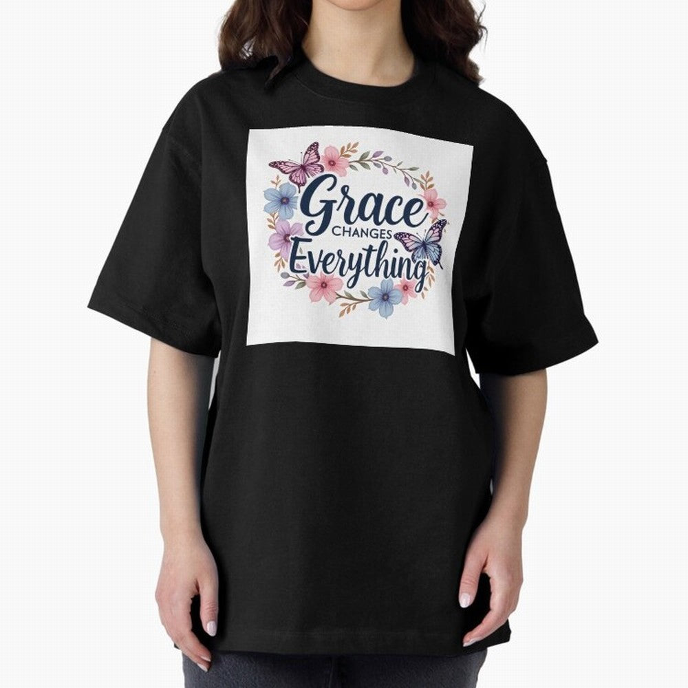 Grace Of God Changes Everything Oversized T-Shirt Feel FIFA World Cup 2026 Spirit, Connected to Spain and Netherlands, CR7, Classic Soccer Heritage, Championship Pressure, Fan Loyalty and International Pride; Made for Die Hard Supporters, Soccer