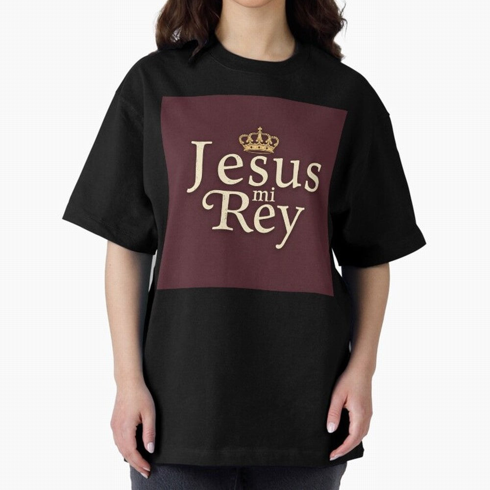 Jesus Mi Rey T Shirt Oversized T-Shirt Show Championship Spirit for Global Football Passion for FIFA World Cup 2026 Group Stage, Celebrating Cristiano Ronaldo, Haaland and CR7, Spain and Netherlands, Soccer Culture, Superstar Moments, National Team