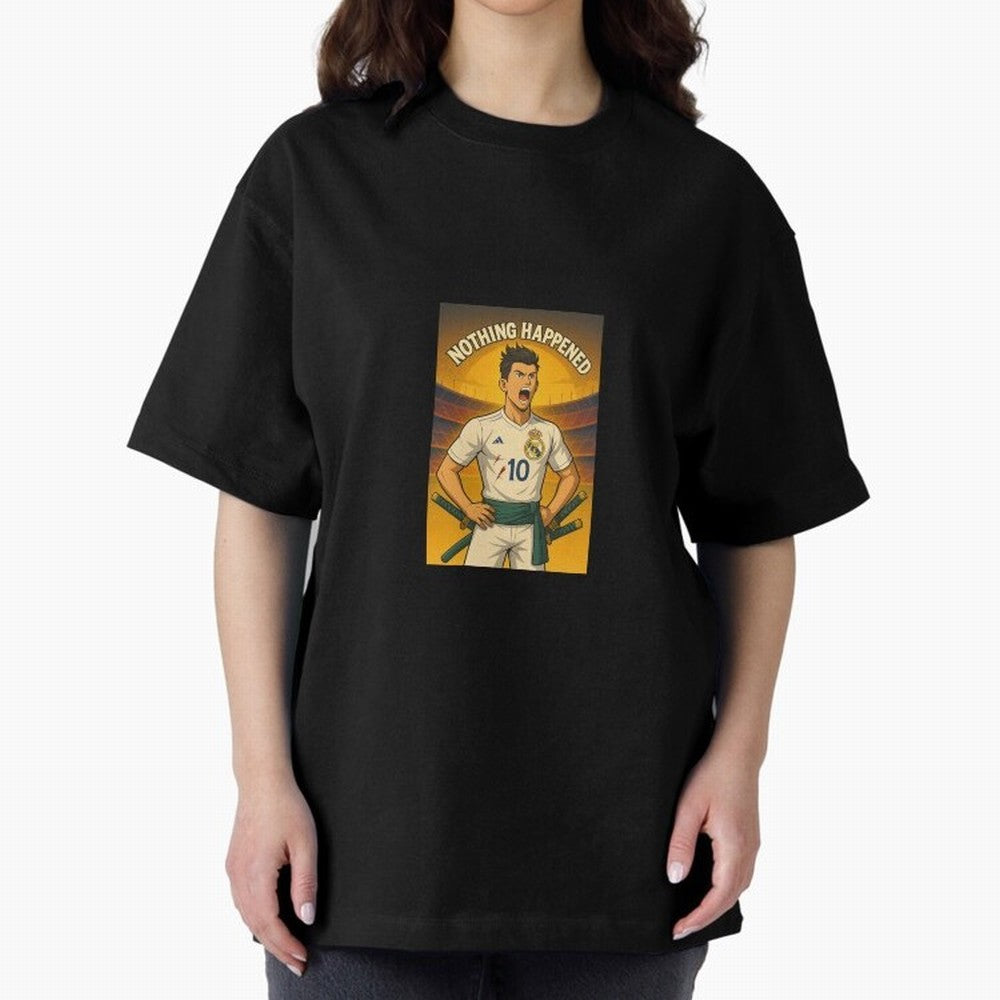Cristiano Zoro Nothing Happened Oversized T-Shirt Build the FIFA World Cup 2026 Group Stage Journey through Cristiano Ronaldo Highlights, France and Portugal Pride, Football Passion, Legendary Performances, Festival Vibes and Supporter Community;