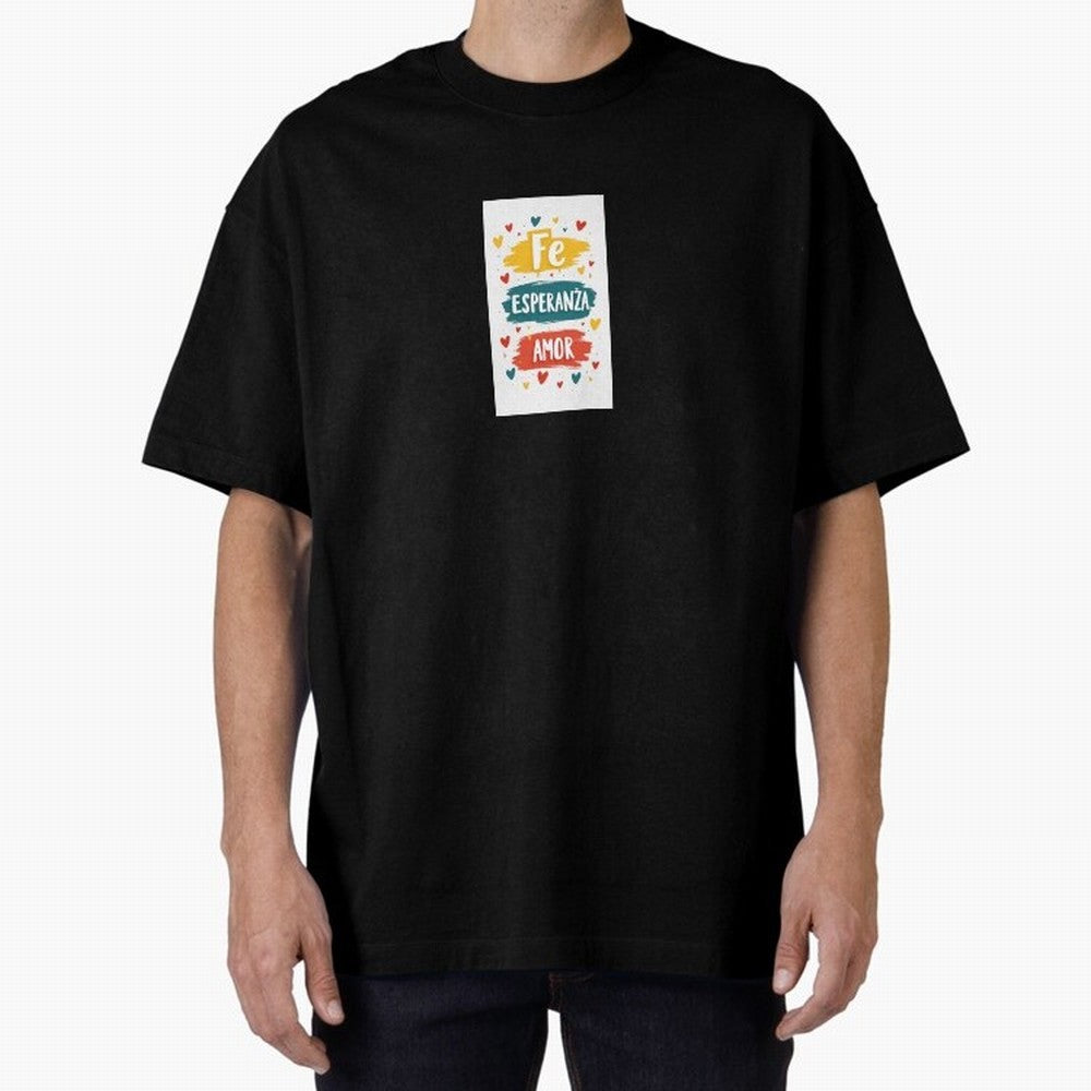 Fe Esperanza Amor Oversized T-Shirt Show Love for Legendary Goals in FIFA World Cup 2026 USA Canada Mexico for Fans of Cristiano Ronaldo, Haaland and CR7 and Brazil, Portugal and Argentina, Bringing Tournament Hype, Historic Matchups, Family