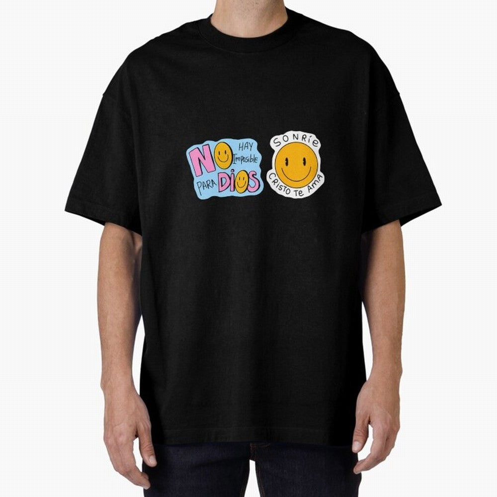 No Hay Imposibles Para Dios Sonrie Cristo Te Ama Oversized T-Shirt Show Up for the Glory of Match Day Hype around FIFA World Cup 2026 USA Canada Mexico, Messi and Cristiano Ronaldo, Argentina and Brazil, Vintage Soccer Flavor, Modern Football