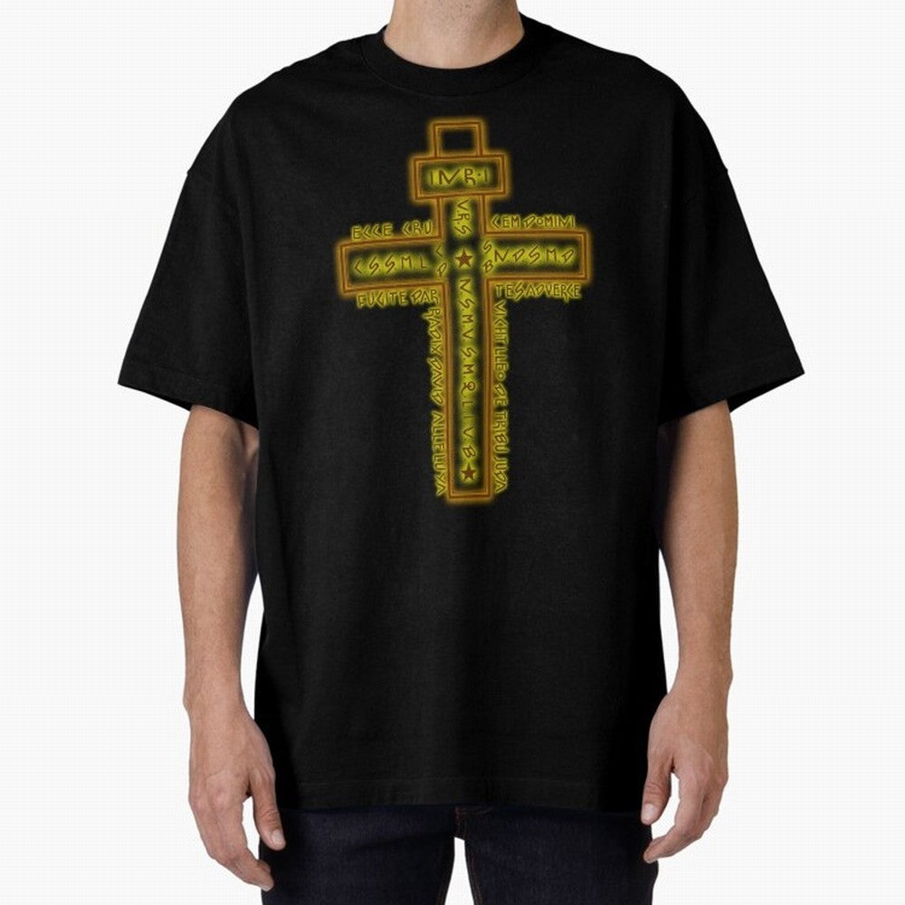 Cruz del Santo Padre Benito Color Oversized T-Shirt Embrace Match Day Hype around FIFA World Cup 2026 USA Canada Mexico, Cristiano Ronaldo, Portugal, Football History, Final Match Energy, Crowd Noise and Once in a Lifetime Moments; Ideal for Fans