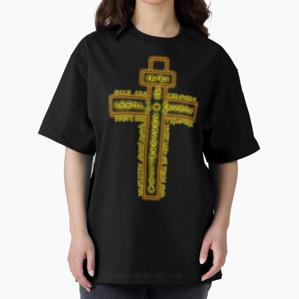 Cruz del Santo Padre Benito Color Oversized T-Shirt Embrace Match Day Hype around FIFA World Cup 2026 USA Canada Mexico, Cristiano Ronaldo, Portugal, Football History, Final Match Energy, Crowd Noise and Once in a Lifetime Moments; Ideal for Fans