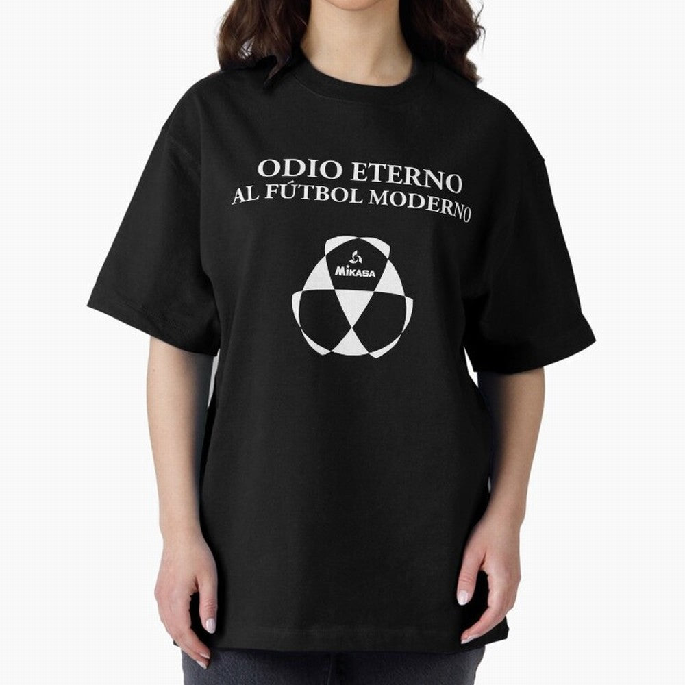 Odio Eterno al F¨²tbol Moderno [White Design] Oversized T-Shirt Join Match Day Hype around FIFA World Cup 2026, Haaland and Mbappe, England, Championship Spirit, Famous Goals, Roaring Crowds and International Football Unity; Built for Supporters