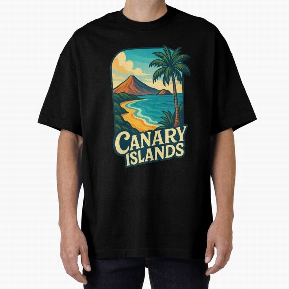 Tropical Shoreline of the Canary Islands Spain Oversized T-Shirt Celebrate Match Day Hype around FIFA World Cup 2026 Group Stage, Mbappe and Neymar, Portugal, Stadium Chants, National Pride, Trophy Dreams and Unforgettable Football Memories; Ideal