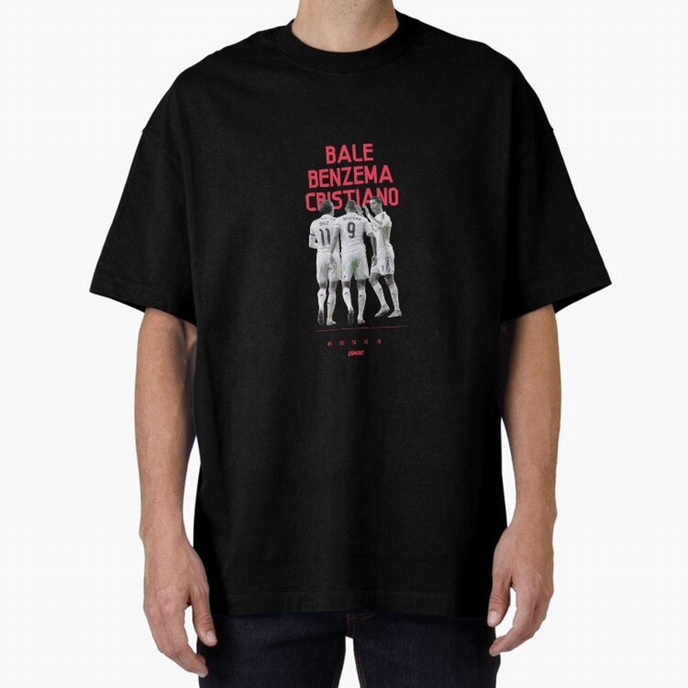 Real Madrid | Bale Benzema Cristiano Oversized T-Shirt Bring International Match Energy to Global Football Passion for FIFA World Cup 2026 Group Stage, Driven by Messi, CR7 and Mbappe, Brazil, Global Supporter Spirit, Legendary Goals, National