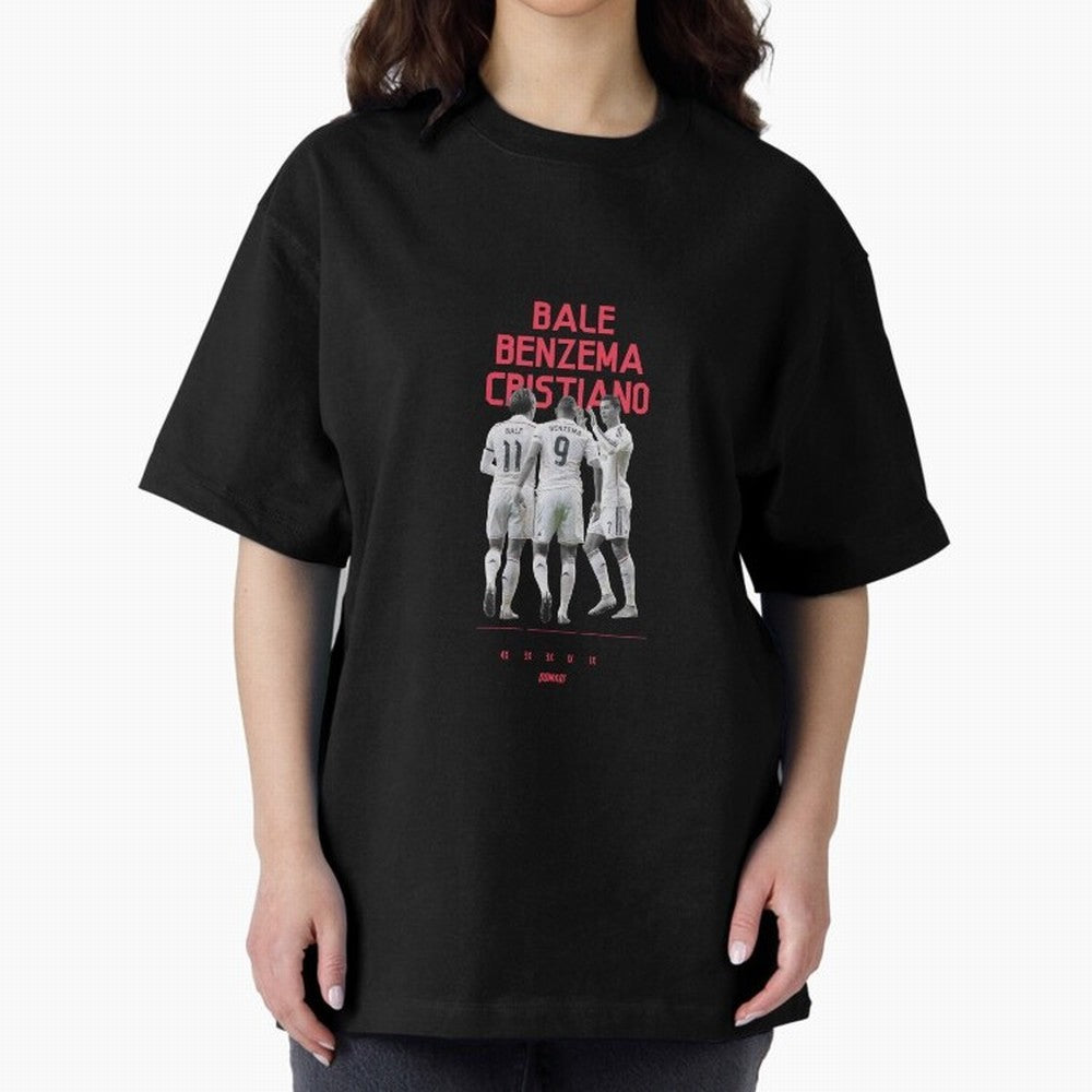 Real Madrid | Bale Benzema Cristiano Oversized T-Shirt Bring International Match Energy to Global Football Passion for FIFA World Cup 2026 Group Stage, Driven by Messi, CR7 and Mbappe, Brazil, Global Supporter Spirit, Legendary Goals, National