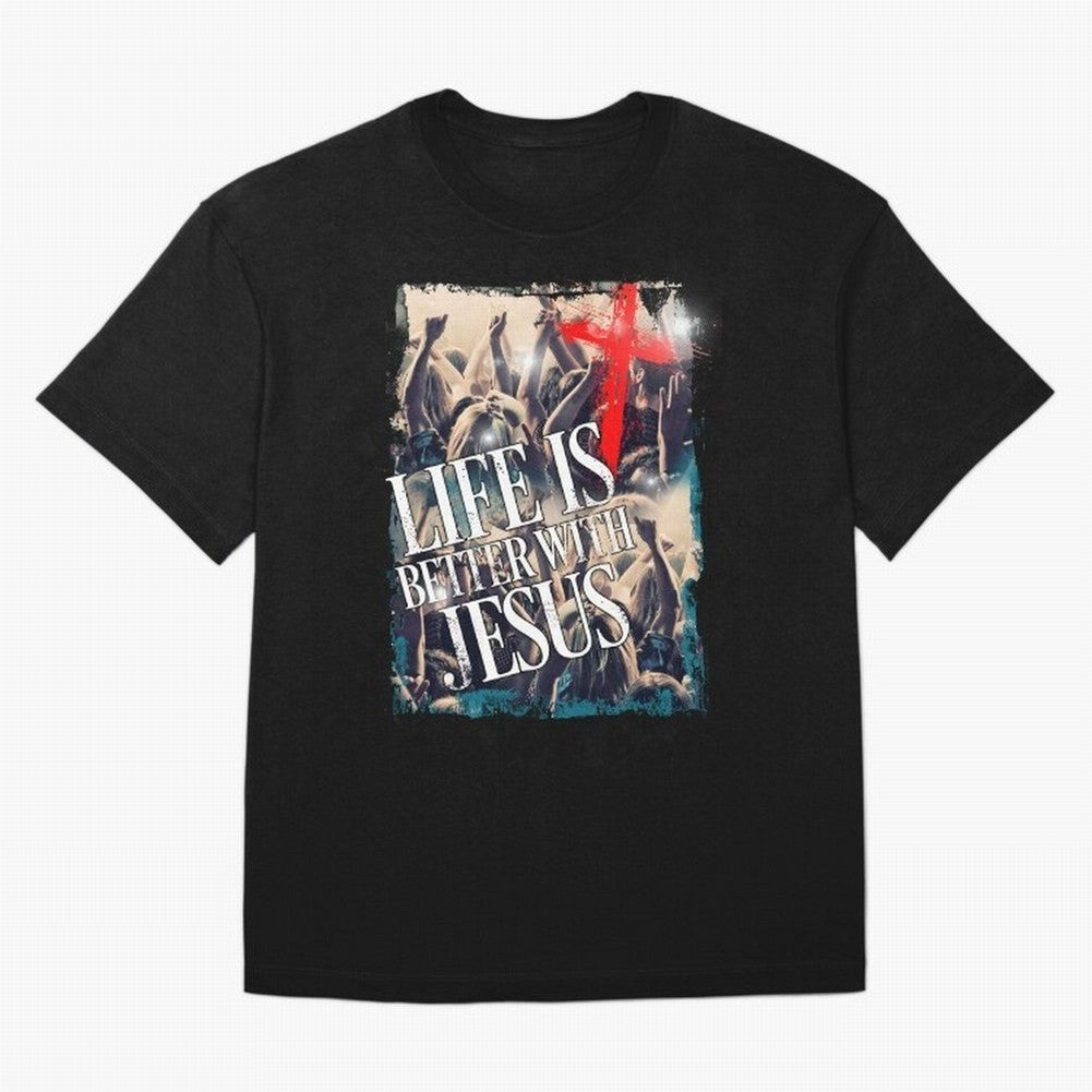 LIfe is Better with Jesus Oversized T-Shirt Capture Stadium Memories from FIFA World Cup 2026 Group Stage Spirit, Inspired by Netherlands, Messi, Stadium Memories, Football Loyalty, International Chants and Championship Tradition; Perfect for