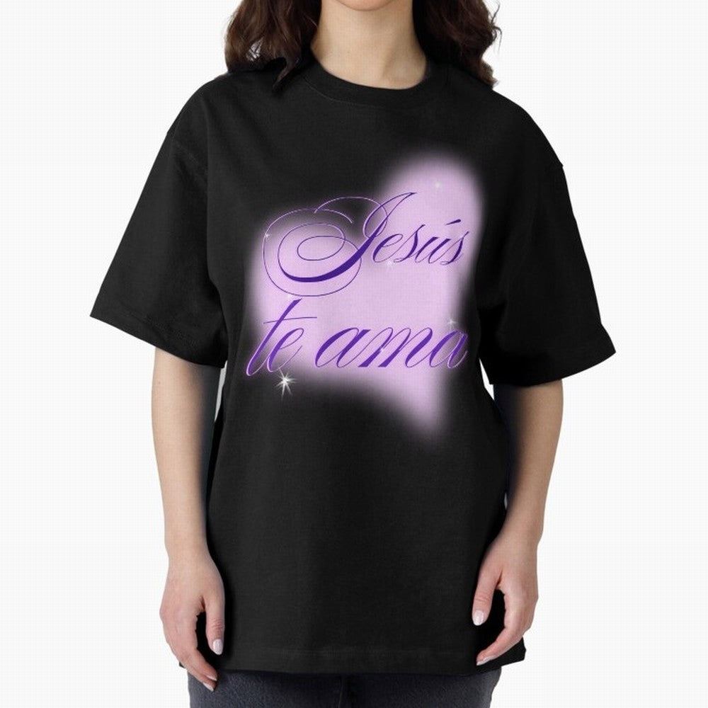 Spanish, Jesus Loves You, Jes¨²s te ama, John 3:16 Oversized T-Shirt Make Your Look Match the FIFA World Cup 2026 USA Canada Mexico Journey through Messi Highlights, Portugal, Spain and Germany Pride, Football Festival Excitement, Trophy Ambitions,