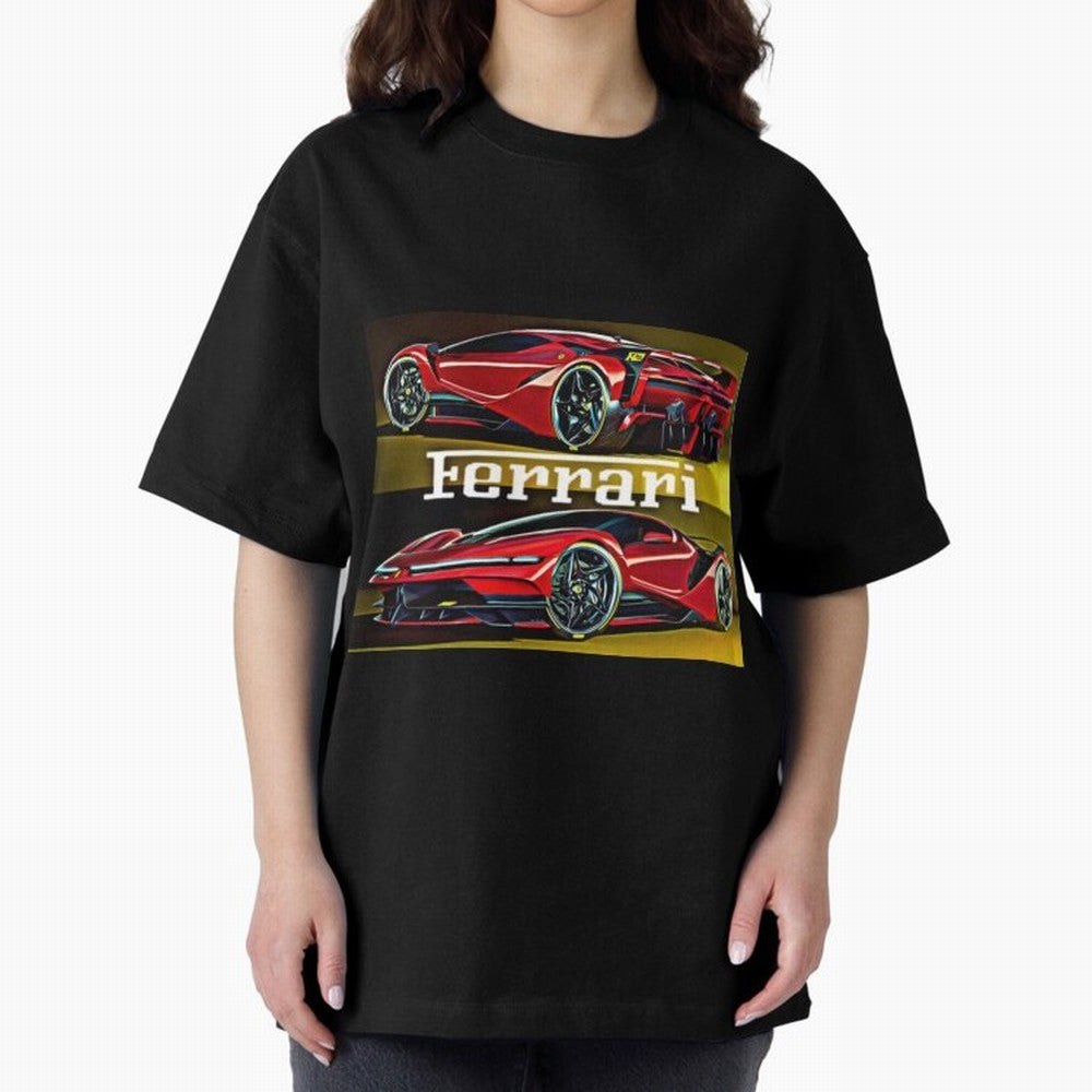 Ferarri F Concept Oversized T-Shirt Cheer for FIFA World Cup 2026 for Fans of Messi and England, Bringing Championship Spirit, Famous Goals, Roaring Crowds and International Football Unity; Ideal for Passionate Fans Who Love Underdog Stories,
