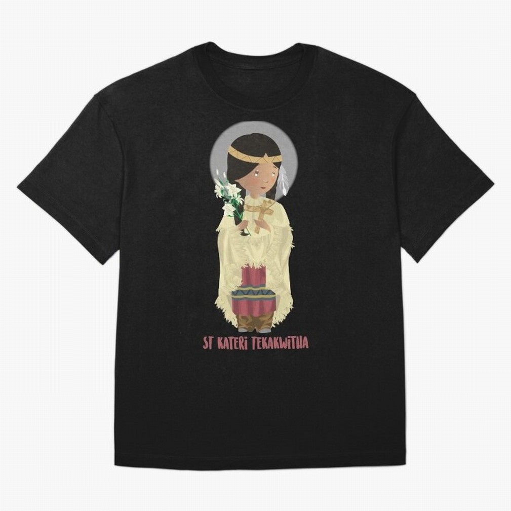 Saint Kateri Tekakwitha Oversized T-Shirt Support Your Favorite Stars during FIFA World Cup 2026 USA Canada Mexico for Fans of Messi and England, France and Netherlands, Bringing Football Festival Excitement, Trophy Ambitions, Country Rivalries and