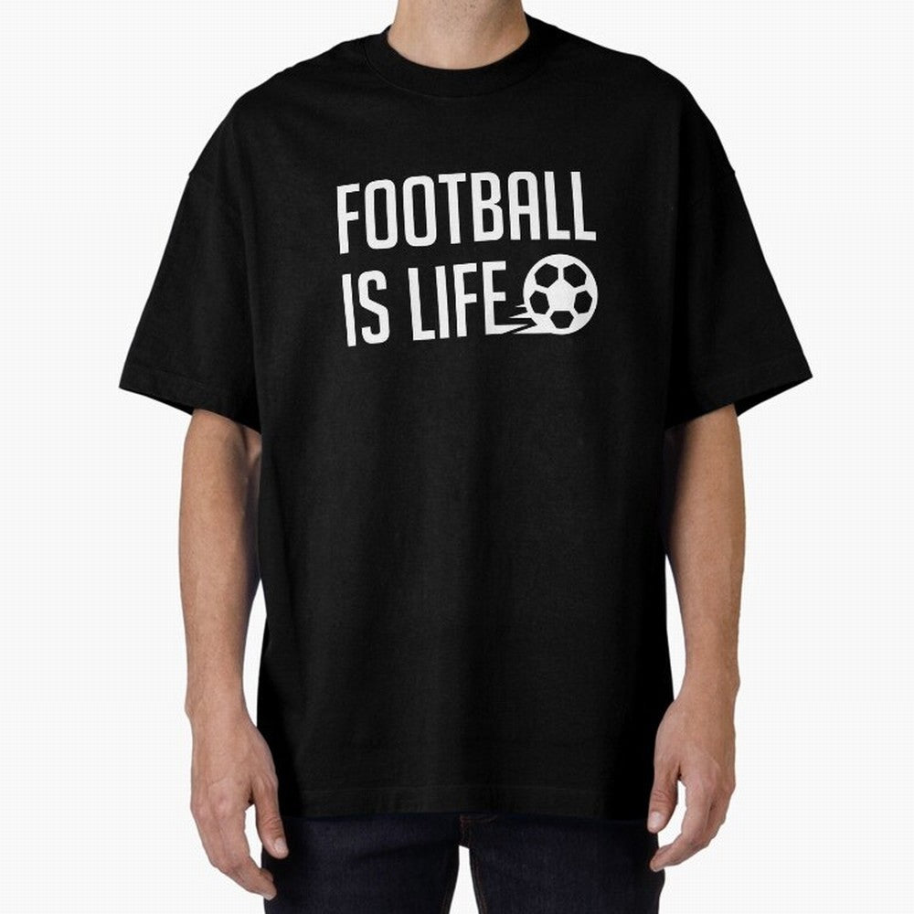 Football Is Life (Red BG) Oversized T-Shirt Bring Champion Energy into the FIFA World Cup 2026 Group Stage Journey through Neymar, Haaland and Cristiano Ronaldo Highlights, Argentina Pride, Match Day Excitement, Supporter Culture, Golden Goals and