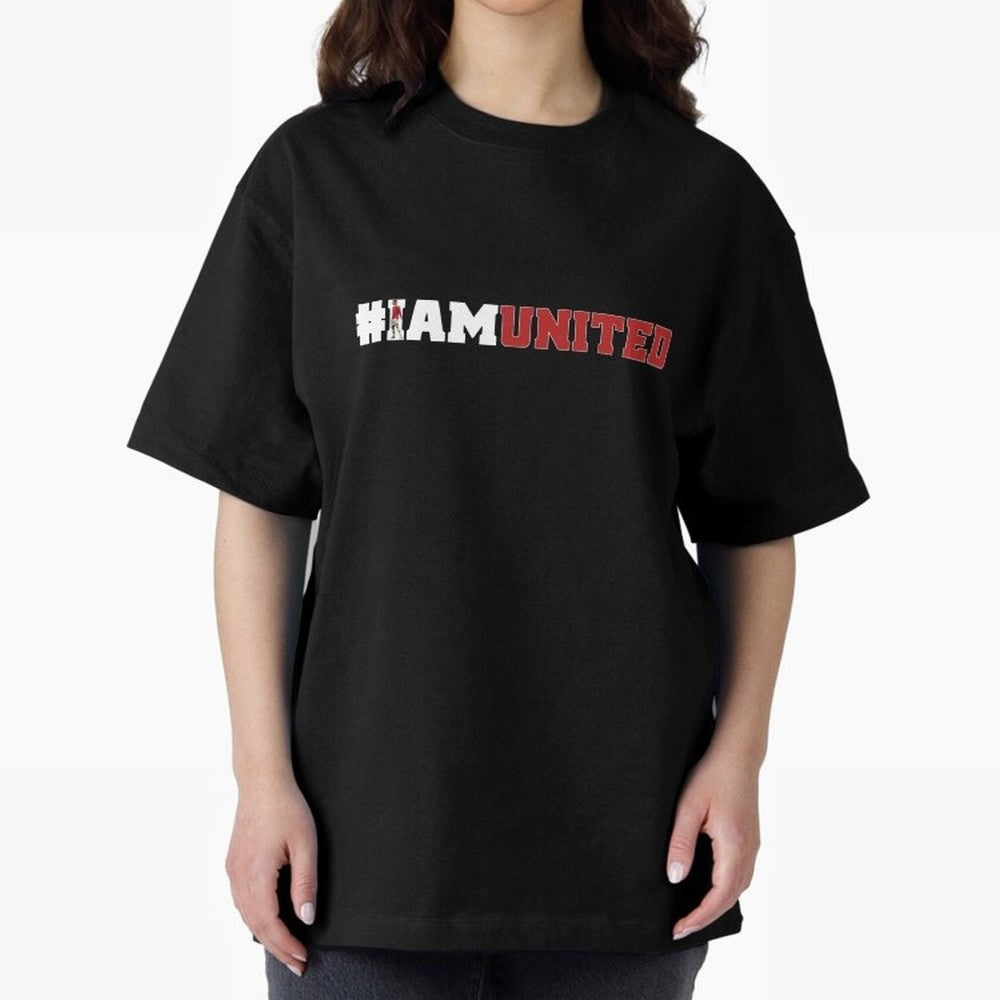 I am United Oversized T-Shirt Celebrate Rivalries and Pride in FIFA World Cup 2026 Group Stage Filled with Messi, CR7 and Mbappe, Brazil Energy, Stadium Chants, National Pride, Trophy Dreams and Unforgettable Football Memories; Great for Supporters