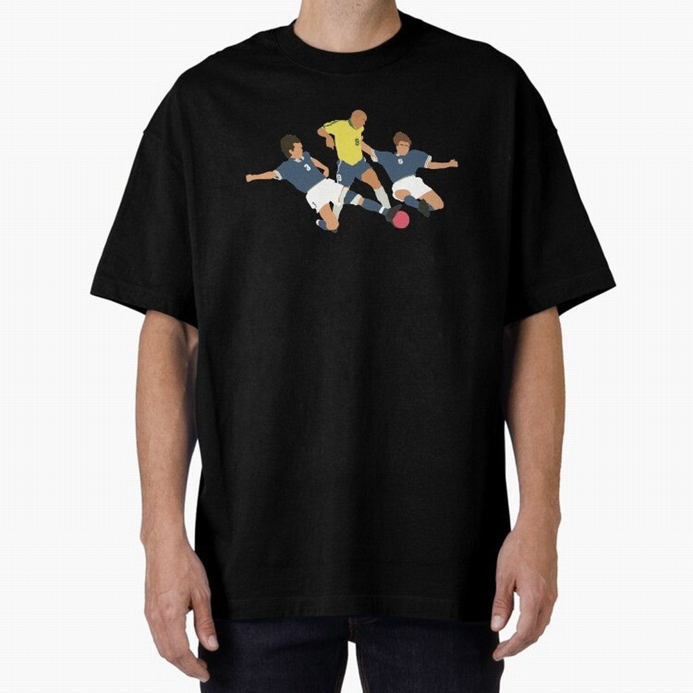Ronaldo vs Maldini & Cannavaro Iconic Football Moment Oversized T-Shirt Show Fan Pride Across FIFA World Cup 2026 Group Stage for Fans of Cristiano Ronaldo, Haaland and CR7 and Germany, Bringing Stadium Chants, National Pride, Trophy Dreams and