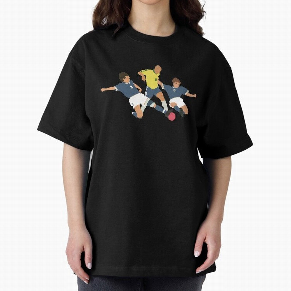 Ronaldo vs Maldini & Cannavaro Iconic Football Moment Oversized T-Shirt Show Fan Pride Across FIFA World Cup 2026 Group Stage for Fans of Cristiano Ronaldo, Haaland and CR7 and Germany, Bringing Stadium Chants, National Pride, Trophy Dreams and