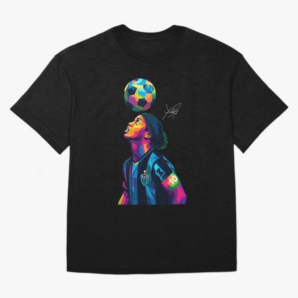 Ronaldinho Wpap Art Oversized T-Shirt Fuel FIFA World Cup 2026 USA Canada Mexico Spirit, Driven by Spain and Netherlands, Cristiano Ronaldo, Stadium Memories, Football Loyalty, International Chants and Championship Tradition; Great for Watch