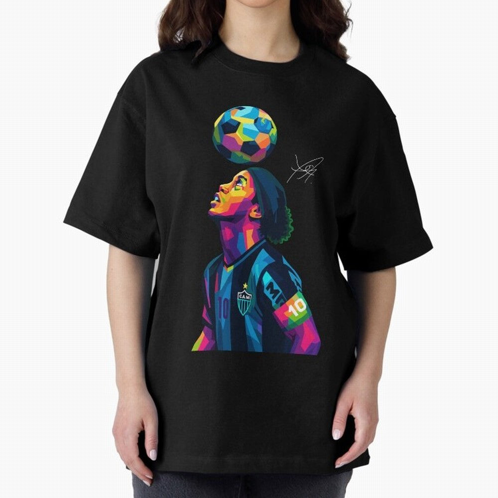 Ronaldinho Wpap Art Oversized T-Shirt Fuel FIFA World Cup 2026 USA Canada Mexico Spirit, Driven by Spain and Netherlands, Cristiano Ronaldo, Stadium Memories, Football Loyalty, International Chants and Championship Tradition; Great for Watch