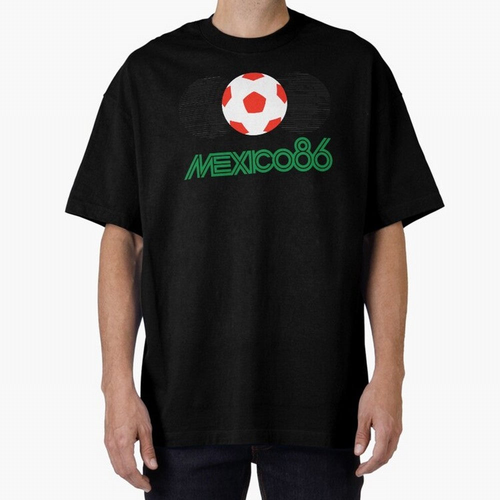 Mexico 86 Oversized T-Shirt Celebrate Fan Culture around FIFA World Cup 2026 for Fans of Messi and Argentina, Bringing Championship Spirit, Famous Goals, Roaring Crowds and International Football Unity; Perfect for Fans, Collectors, Family
