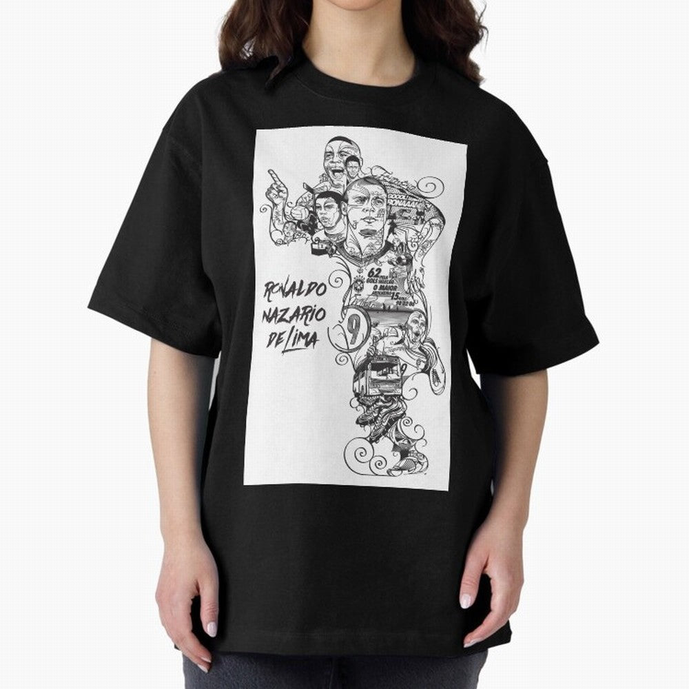 The R9 Era Oversized T-Shirt Bring a Champion Mindset to Match Day Hype around FIFA World Cup 2026 USA Canada Mexico, Mbappe, Argentina, France and Brazil, Fan Favorite Moments, National Team Passion, Big Match Drama and Soccer History; Great for
