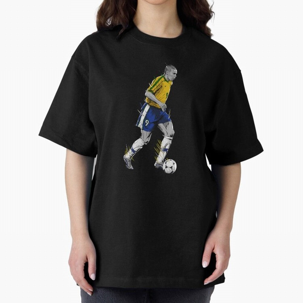 Ronaldo R9 Phenomenon Oversized T-Shirt Bring a Vintage Feel to FIFA World Cup 2026 Group Stage Spirit, Made for France and Portugal, Cristiano Ronaldo, Stadium Memories, Football Loyalty, International Chants and Championship Tradition; Made for