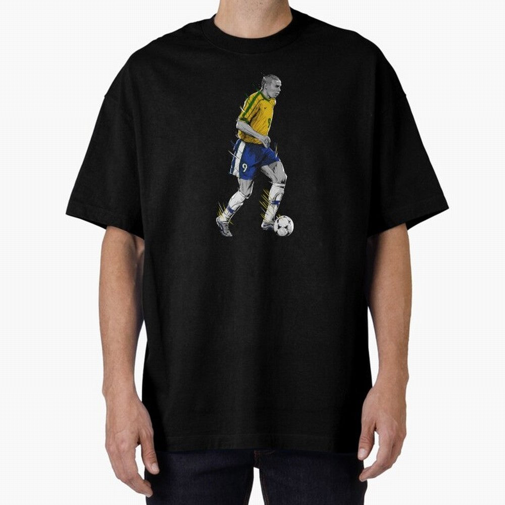 Ronaldo R9 Phenomenon Oversized T-Shirt Bring a Vintage Feel to FIFA World Cup 2026 Group Stage Spirit, Made for France and Portugal, Cristiano Ronaldo, Stadium Memories, Football Loyalty, International Chants and Championship Tradition; Made for