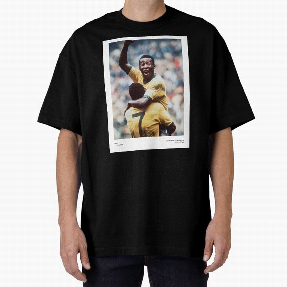 Pel¨¦'s Triumph: 1970 World Cup Legend Print Oversized T-Shirt Represent Match Day Hype around FIFA World Cup 2026, Cristiano Ronaldo, Haaland and CR7, Netherlands, Football Passion, Legendary Performances, Festival Vibes and Supporter Community;