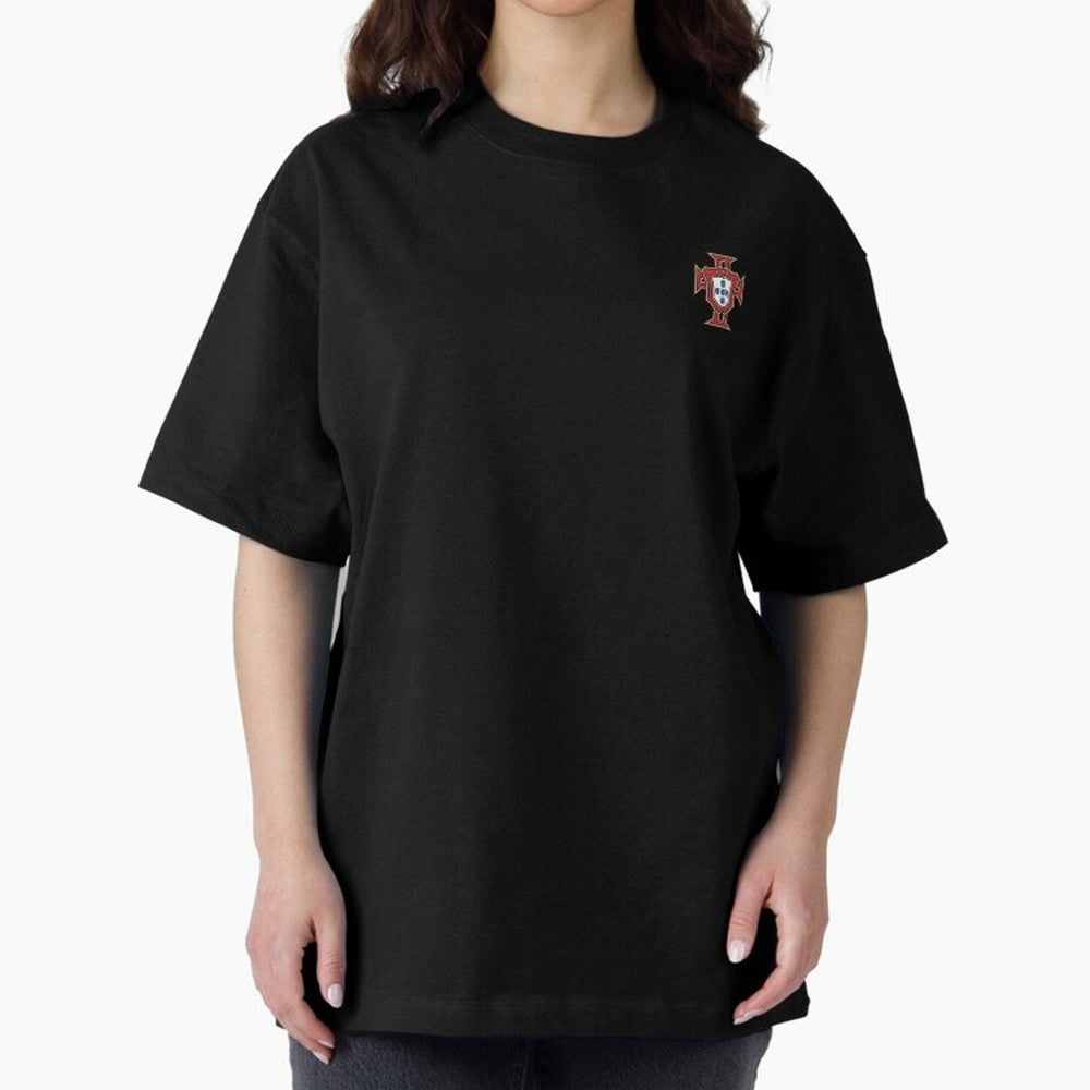 Portugal Soccer Logo Sticker Oversized T-Shirt Celebrate the Magic of Global Football Passion for FIFA World Cup 2026, Filled with Messi, CR7 and Mbappe, France and Portugal, Retro Football Energy, Iconic Rivalries, Trophy Chase Drama and Stadium
