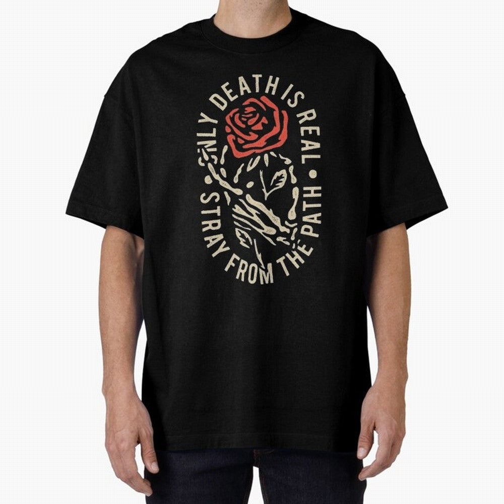 Stray from the path /only ddeath is real Oversized T-Shirt Showcase Match Day Hype around FIFA World Cup 2026, Messi and Cristiano Ronaldo, France, Match Day Excitement, Supporter Culture, Golden Goals and Global Football Passion; Made for Die Hard