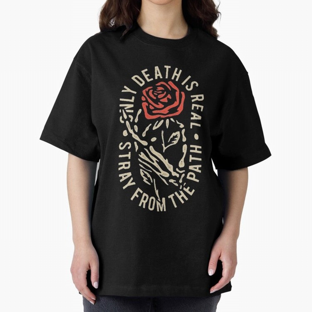 Stray from the path /only ddeath is real Oversized T-Shirt Showcase Match Day Hype around FIFA World Cup 2026, Messi and Cristiano Ronaldo, France, Match Day Excitement, Supporter Culture, Golden Goals and Global Football Passion; Made for Die Hard