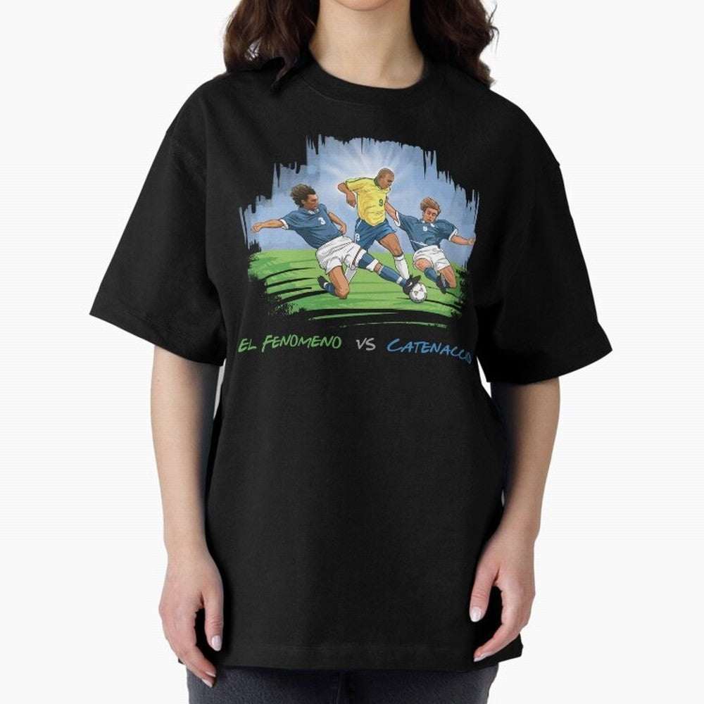El Fenomeno Ronaldo Luis Nazario de Lima Oversized T-Shirt Carry National Pride through FIFA World Cup 2026 USA Canada Mexico Spirit, Filled with England and Germany, Messi, CR7 and Mbappe, Sports Nostalgia, International Competition, Famous