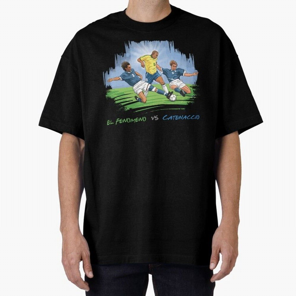 El Fenomeno Ronaldo Luis Nazario de Lima Oversized T-Shirt Carry National Pride through FIFA World Cup 2026 USA Canada Mexico Spirit, Filled with England and Germany, Messi, CR7 and Mbappe, Sports Nostalgia, International Competition, Famous