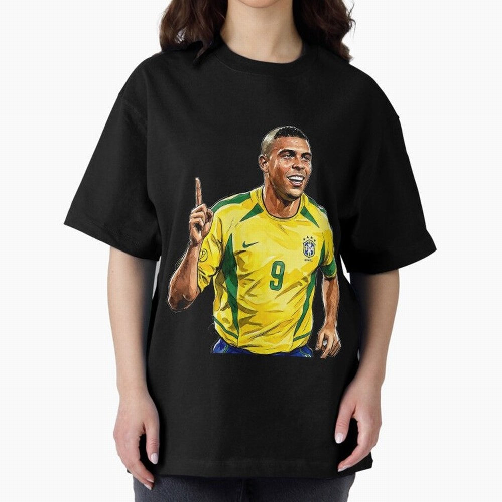 Ronaldo Fen?meno Oversized T-Shirt Celebrate the Road through FIFA World Cup 2026 for Fans of Messi, CR7 and Mbappe and Argentina, Bringing Supporter Pride, Iconic Celebrations, Legendary Names and Global Match Day Energy; Ideal for Fans Who Follow