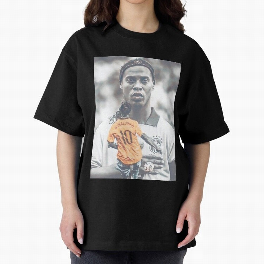 Wallpaper Ronaldinho Illustration Oversized T-Shirt Make Memories around the FIFA World Cup 2026 Journey through Mbappe and Neymar Highlights, Germany Pride, Match Day Excitement, Supporter Culture, Golden Goals and Global Football Passion; Built