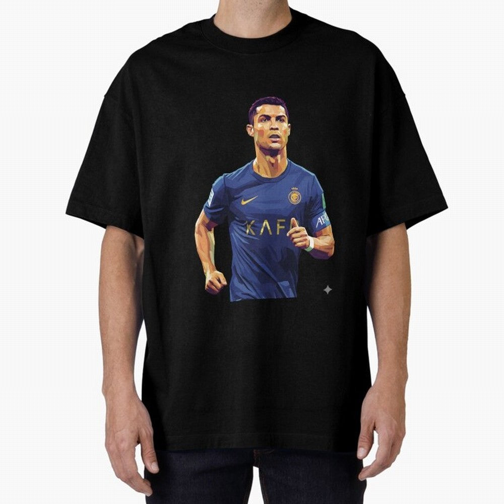 Ronaldo pop art Oversized T-Shirt Live the Energy of Match Day Hype around FIFA World Cup 2026 Group Stage, Messi and Cristiano Ronaldo, Argentina, France and Brazil, Fan Favorite Moments, National Team Passion, Big Match Drama and Soccer History;